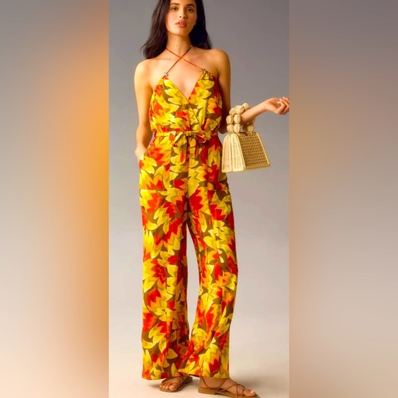 Farm rio fruit print jumpsuit classic casual NWT 200$ designer boho fall party - Picture 1 of 5